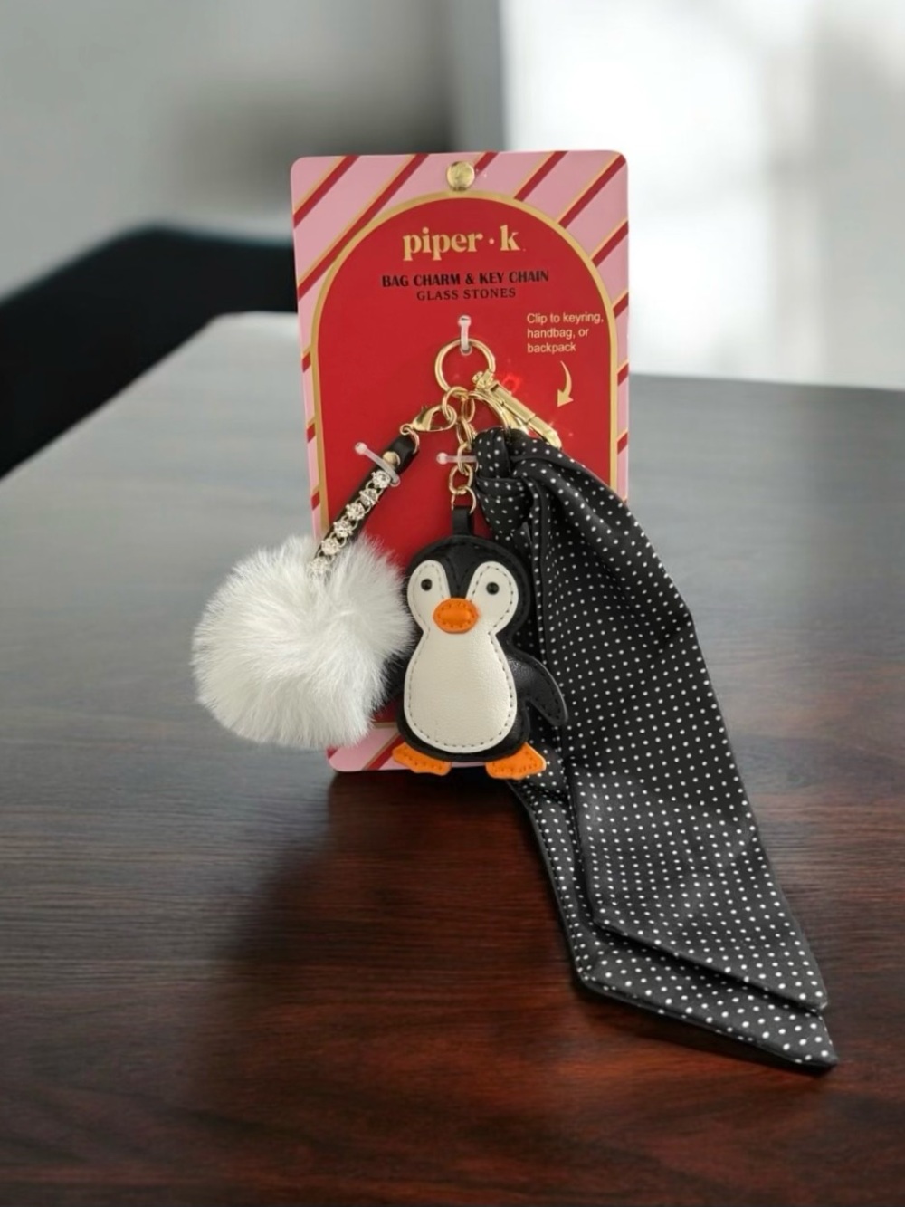 Piper K Penguin Fuzzy Bag Charm